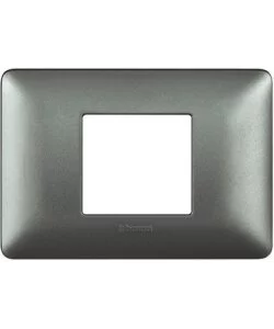 PLACCA 2P CENTRATI SILVER MATIX AM4819MSL - BTICINO