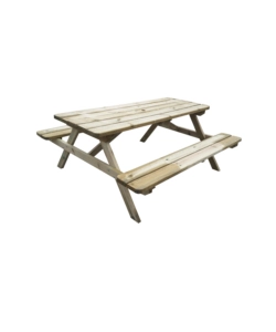 SET DA GIARDINO IN LEGNO CON TAVOLO DA PICNIC 179X150X70 CM.