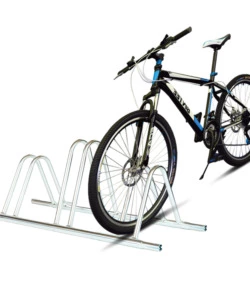RASTRELLIERA PORTABICI A 3 POSTI IN FERRO ZINCATO CON PASSARUOTA 5 CM 95X38X35/40 CM