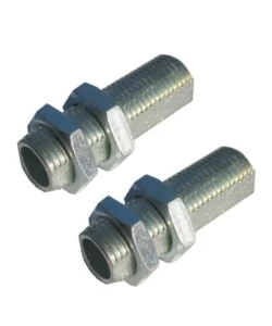 POLY POOL - 2 TUBETTI FILETTATI E FRESATI IN FERRO ZINCATO LUNGHEZZA 30 MM ARGENTO