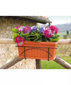 SET FIORIERA DA BALCONE BAMA "IRIS" TERRACOTTA 50 CM
