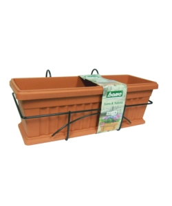 SET FIORIERA DA BALCONE BAMA "IRIS" TERRACOTTA 50 CM