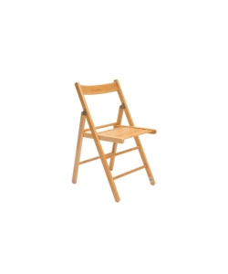 SEDIA BIRRERIA CLASSICA PIEGHEVOLE IN LEGNO DI FAGGIO NATURALE, 55X38X80 CM