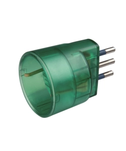 POLY POOL - ADATTATORE SPINA 10 A E PRESA TEDESCA TRASPARENTE VERDE