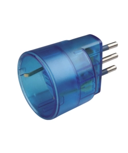 POLY POOL - ADATTATORE SPINA 10 A E PRESA TEDESCA TRASPARENTE AZZURRO