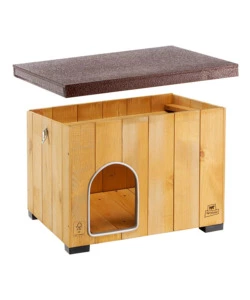 CUCCIA PER CANI DA ESTERNO "BAITA 60" IN LEGNO, 67X53X55,5 CM - FERPLAST