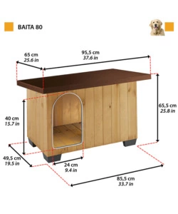 CUCCIA PER CANI DA ESTERNO FERPLAST "BAITA 80" IN PINO NORDICO 95,5X65X65,5 CM