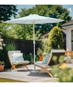 OMBRELLONE DA GIARDINO ROTONDO CON DOPPIO TETTO EUROGARDEN ECRÙ 270X270 CM