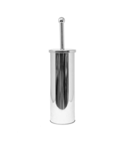 PORTA SCOPINO IN PLASTICA E ACCIAIO INOSSIDABILE CROMATO, DIAMETRO 9 CM E ALTEZZA 26,7-39,5 CM.