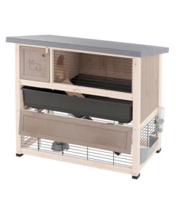 CONIGLIERA IN LEGNO "RANCH 120" A DUE PIANI, 117X69X101 CM  - FERPLAST