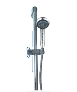 SALISCENDI DOCCIA CON 5 FUNZIONI E FLESSIBILE CROMATO 1,5M H60 CM