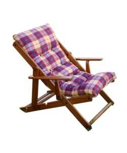 SEDIA SDRAIO "ALESSIA" IN PINO NATURALE CON CUSCINO E SCHIENALE REGOLABILE