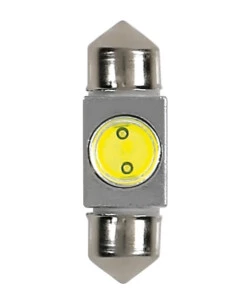 LAMPADA 12V HYPER-LED 2 - 1 SMD X 2 CHIPS - 10X31 MM - SV8,5-8 - 1 PZ BIANCO  58447