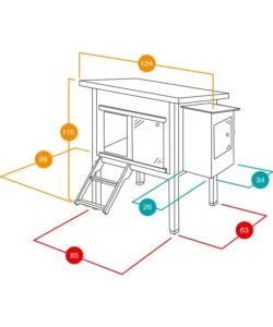 CASETTA POLLAIO PER GALLINE "HEN HOUSE 10" IN LEGNO DI PINO,  124X98X110 CM - FERPLAST