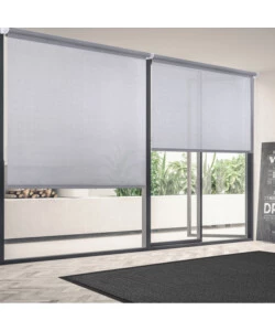 TENDA A RULLO "SCREEN" GRIGIO E BIANCO, 100X250 CM