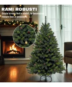 ALBERO DI NATALE ARTIFICIALE XMAS JOY "NEBRASKA" VERDE CON PIGNE 150 CM