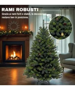 ALBERO DI NATALE ARTIFICIALE XMAS JOY "NEBRASKA" VERDE CON PIGNE 180 CM