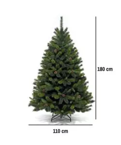ALBERO DI NATALE ARTIFICIALE XMAS JOY "NEBRASKA" VERDE CON PIGNE 180 CM