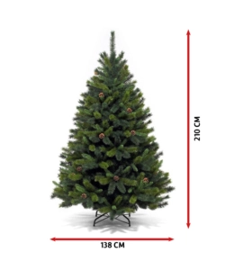 ALBERO DI NATALE "NEBRASKA" CON 1330 RAMI E APERTURA AD OMBRELLO,  210 CM