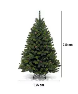 ALBERO DI NATALE ARTIFICIALE XMAS JOY "NEBRASKA" VERDE CON PIGNE 210 CM