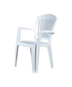 SEDIA DA ESTERNO CON SCHIENALE MEDIO "COMFORT VEGA" IN POLIPROPILENE BIANCO 58X46X90 CM