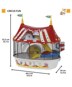 GABBIA PER CRICETI "CIRCUS FUN", 49,5X34X42,5 CM - FERPLAST
