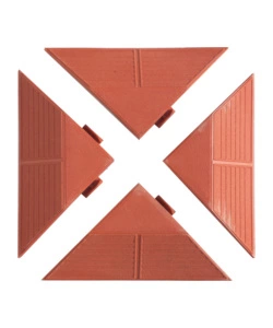 KIT CON 4 ANGOLI PER PAVIMENTAZIONE ESTERNA COLOR COTTO, 200x200x270xH48 MM