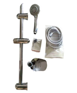 KIT SALISCENDI PER DOCCIA IN ACCIAIO CON 3 FUNZIONI, ALTEZZA 65 CM