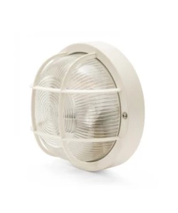 APPLIQUE BIANCA TONDA IN PLASTICA E VETRO E27, 60W