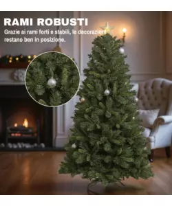 ALBERO DI NATALE ARTIFICIALE XMAS JOY "TIFFANY" VERDE 210 CM