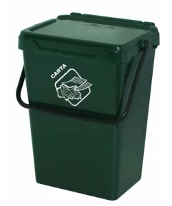 Cassonetto in plastica con coperchio per raccolta differenziata - verde da 35 Litri.