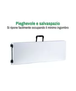 PANCA DA CAMPEGGIO PIEGHEVOLE EUROGARDEN IN POLIETILENE BIANCO 183X30X44 CM
