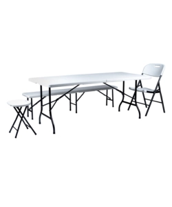TAVOLO DA CAMPEGGIO PIEGHEVOLE EUROGARDEN IN POLIETILENE BIANCO 183X76X72 CM