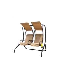 DONDOLO DA ESTERNO A 2 POSTI EUROGARDEN "SWING" IN METALLO TORTORA 170X132X170 CM