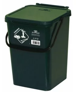 Cassonetto in plastica con coperchio per raccolta differenziata - verde da 10 Litri.