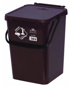 CASSONETTO IN PLASTICA MARRONE CON COPERCHIO PER RACCOLTA DIFFERENZIATA, 10 LT