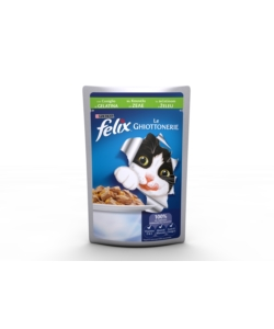 FELIX LE GHIOTTONERIE, ALIMENTO UMIDO PER GATTO CON CONIGLIO IN GELATINA.