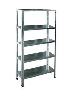 SCAFFALE METALLICO IN KIT GRIMA ZINCATO CON 5 RIPIANI E PORTATA TOTALE 325 KG, 100X40X185 CM