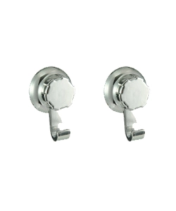 BESTLOCK SET 2 GANCI CROMATI CON FISSAGGIO A VENTOSA.