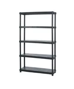 SCAFFALE 5 RIPIANI IN POLIPROPILENE "TITANO" NERO 120X40X188 CM