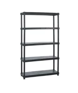 SCAFFALE 5 RIPIANI IN POLIPROPILENE "TITANO" NERO 120X40X188 CM