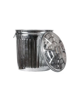 BIDONE ZINCATO 35 L CON COPERCHIO INOSSIDABILE