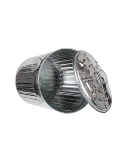 BIDONE ZINCATO 35 L CON COPERCHIO INOSSIDABILE