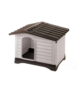 CUCCIA PER CANI DA ESTERNO FERPLAST "DOGVILLA 70" CON PARETE RIBALTABILE IN RESINA GRIGIO 73X59X53 CM