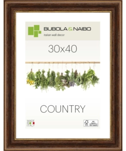 CORNICE IN LEGNO COLORE MARRONE "FABRIANO" - 30 x 40 CM