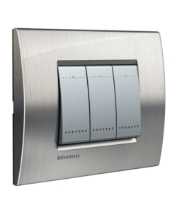 LL PLACCA 3P ACC. SPAZZOLATO - BTICINO.