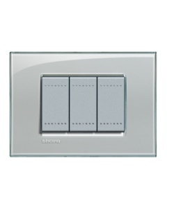 LL PLACCA 3P GRIGIO GHIACCIO - BTICINO.