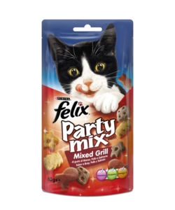 ALIMENTO GATTO "FELIX PARTY MIX MIXED GRILL" CON MANZO, POLLO E SALMONE.