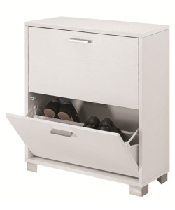 SCARPIERA BIANCO FIAMMATO CON 2 ANTE, 70X29X82 CM
