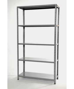 SCAFFALE IN KIT GRIMA CON 5 RIPIANI IN METALLO E PORTATA TOTALE 325 KG, 100X40X187 CM